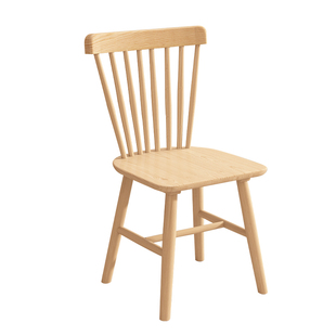 北欧实木餐椅家用现代简约原木温莎椅靠背椅子饭店牛角椅实木椅子