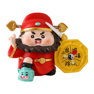 钟馗职场防小人福气神仙办公室桌面装饰摆件工位发财情绪稳定神器