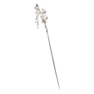 中国黄金央创纯银发簪新中式十二花神古风发饰生日礼物送女友S925