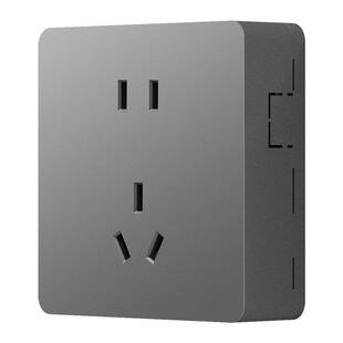 国际电工明超薄面板装开关插座灰色二十孔电源五孔多孔15孔明线盒