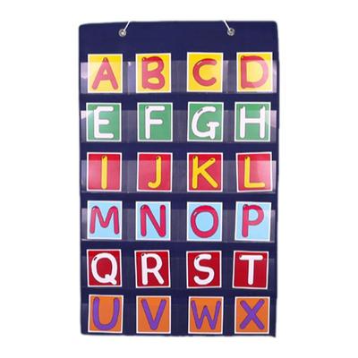 儿童墙挂式早教识字透明挂袋幼儿园启蒙卡片收纳宝宝认字学习卡袋