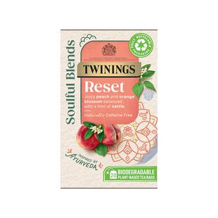 【新品上市】TWININGS川宁桃香橙花重置reset花草茶清新果味20片