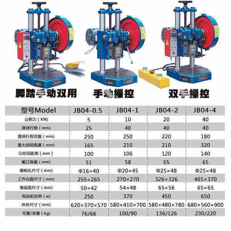 电动台式冲床JB04-1T压力机桌小冲孔机铜芯电机脚踏加硬整套打孔