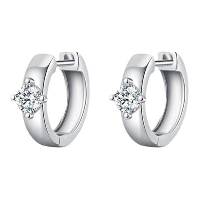 摩典925纯银莫桑钻小众轻奢耳圈