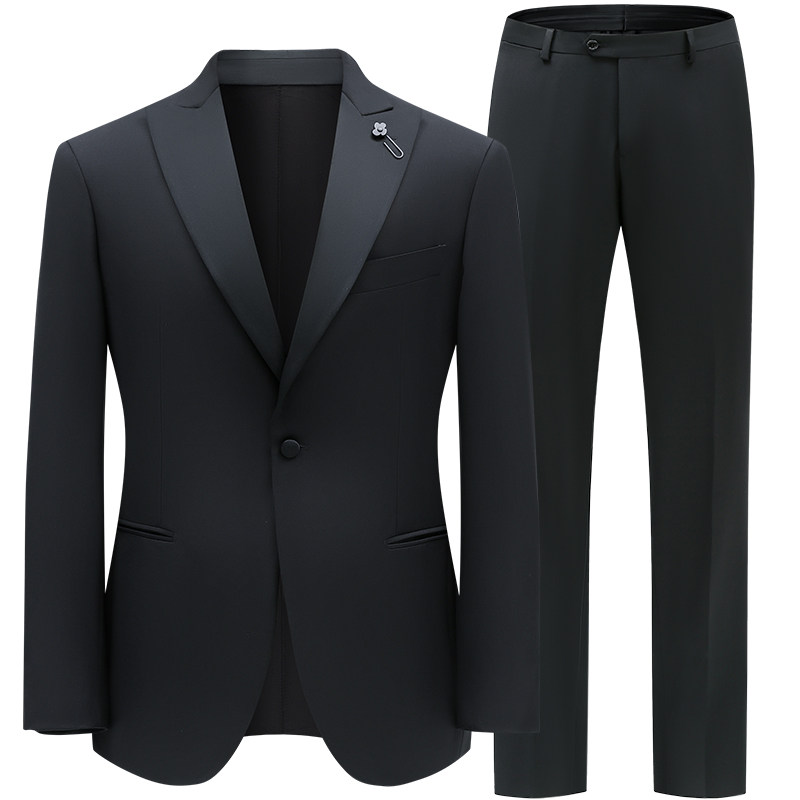 意大利商务宴会缎面西服套装礼服