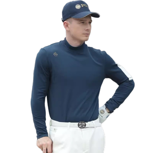 美国PGA 高尔夫打底衫男士秋冬保暖服装立领男装POLO上衣加绒内里