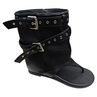 内增高夹趾凉靴人字拖靴子凉鞋女