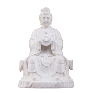 戴玉堂陶瓷眼光娘娘像眼光圣母明目元君神像供奉家用德化白瓷摆件