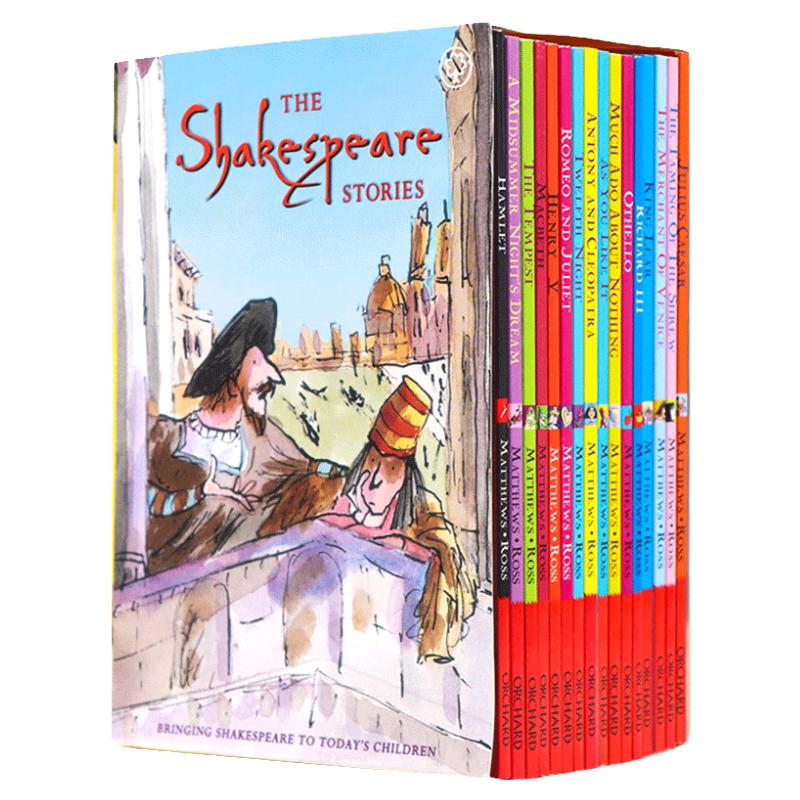 莎士比亚青少版全集16册 英文原版The Shakespeare Stories Copy Slipcase儿童经典文学故事章节桥梁小说中小学生英语课外读物书籍