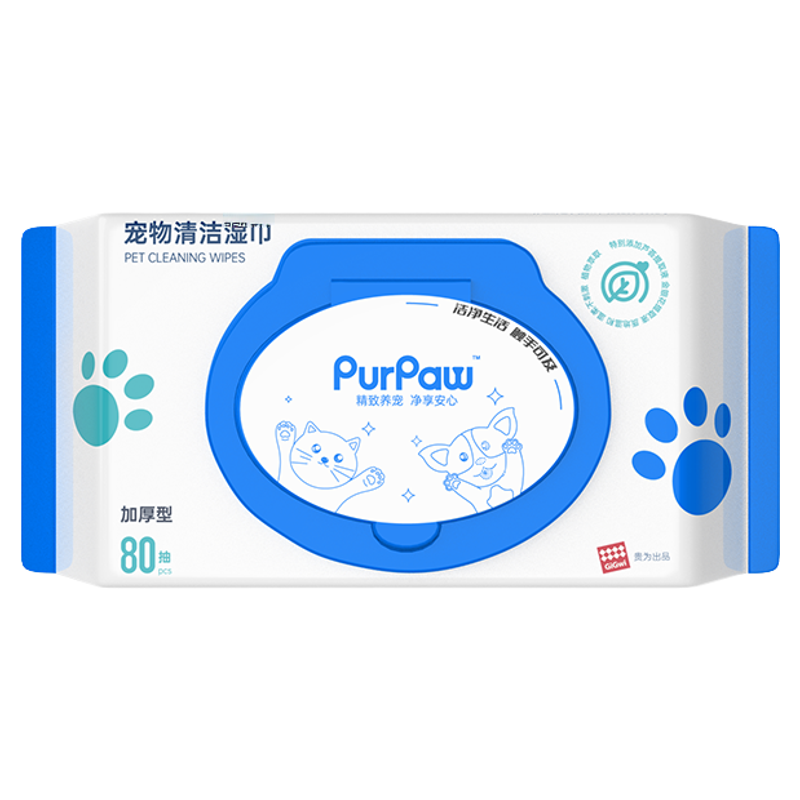 PurPaw宠物清洁湿巾无酒精荧光剂