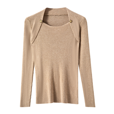 披肩领设计毛针织衫雅黎兮套头