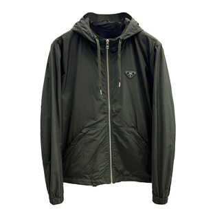 高端潮牌欧货2025春秋款欧洲站个性三角标休闲户外连帽夹克外套男