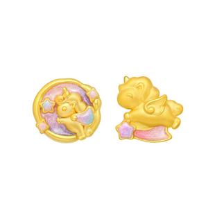 新年礼物周大生腕美独角兽黄金转运珠女足金硬金生肖马手链送女友