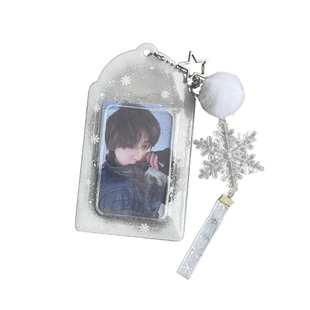 原创设计冬日雪花透明ins风追星小卡套展示饭卡校园硬卡套拍立得