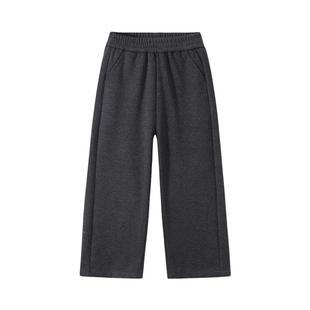 植木童装 儿童裤子2025冬季新款中大童男童休闲直筒裤女童裤子