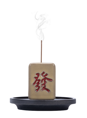 哥窑招财麻将线香香插创意香炉