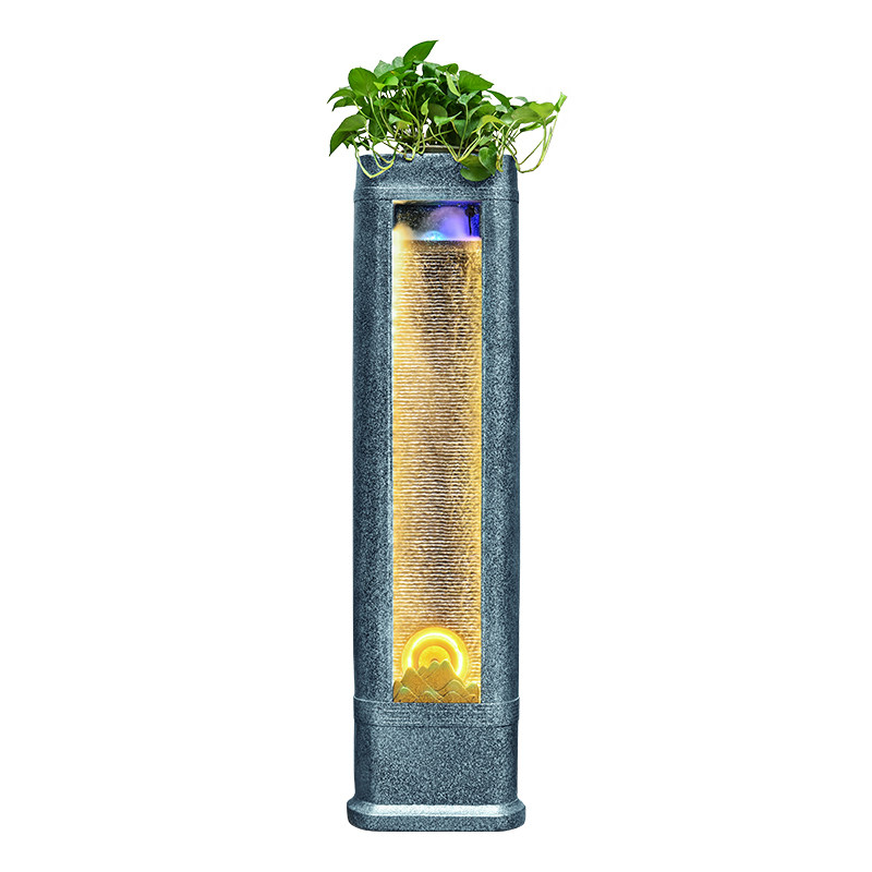 简约现代水幕墙流水摆件风水轮