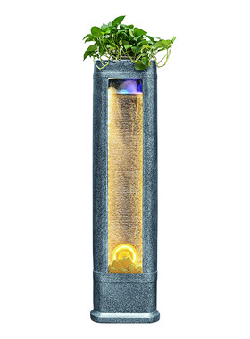 简约现代水幕墙流水摆件风水轮