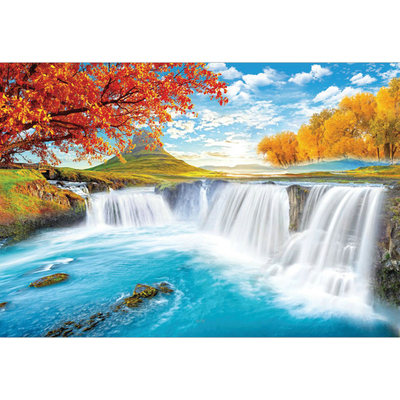 山水风景画旭日东升聚宝盆迎客松