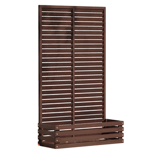 防腐木栅栏庭院隔断围栏种植爬藤架网格花箱遮挡阳台护栏百叶屏风