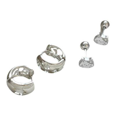 设计感镂空五角星925银耳钉