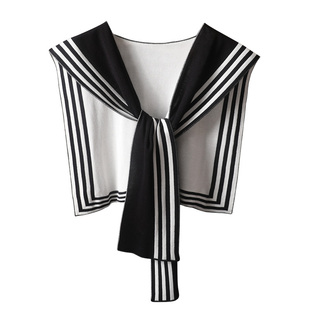 春秋网红针织围巾披肩女外搭办公室空调房护肩颈双面搭肩假领装饰