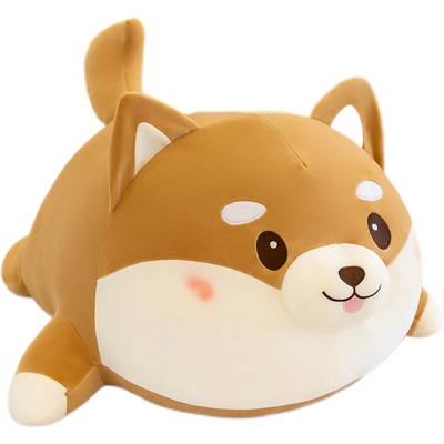 可爱柴犬毛绒玩具柯基狗狗玩偶睡觉抱枕趴睡枕超软生日礼物送女生