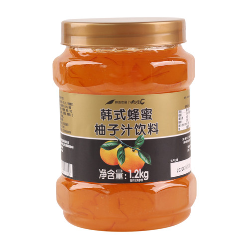 鲜活韩式蜂蜜柚子汁果酱果粒水果茶饮料 优果C韩式柚子茶酱1.2kg