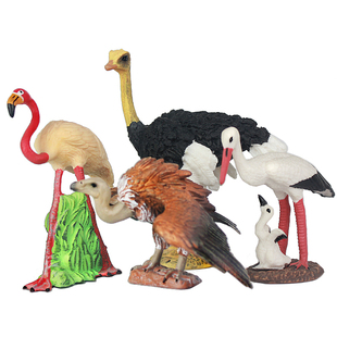 仿真鸟类小摆件动物模型老鹰玩具鹦鹉猫头鹰鸵鸟天鹅儿童认知秃鹫