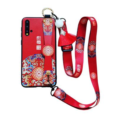 华为防摔超薄中国风女款斜挎挂绳