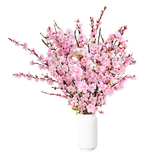 桃花枝水培干枝带花苞红梅珍珠李当季鲜切室内水养腊梅花雪柳盆栽