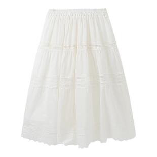 布丁哈鲁童装女童文艺风裙子2026夏季新款儿童甜美洋气白色半身裙