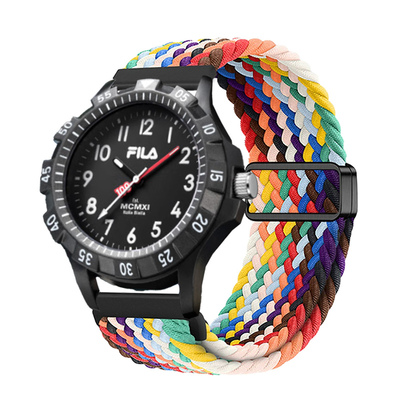 适用斐乐手表带尼龙编织磁吸腕带
