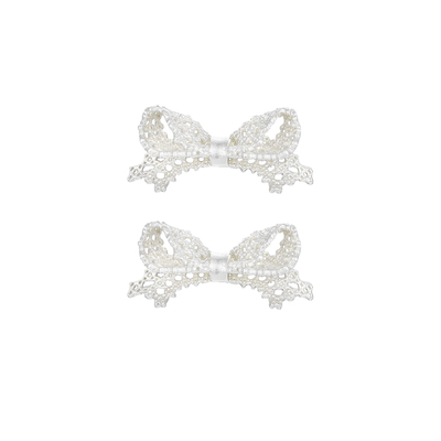 TOGGLER蕾丝蝴蝶结烧白工艺耳钉