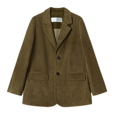 BTRS M丨埃塞俄比亚进口奢级洋反绒复古西装外套皮衣女款2025新款