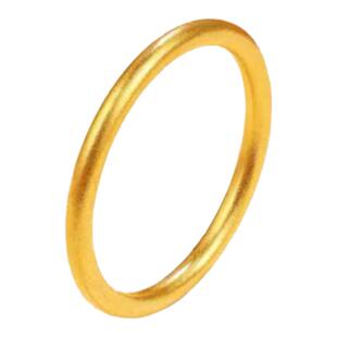 黄金色三生三世素圈戒指男女沙金对戒送女友情人节礼物ins不褪色