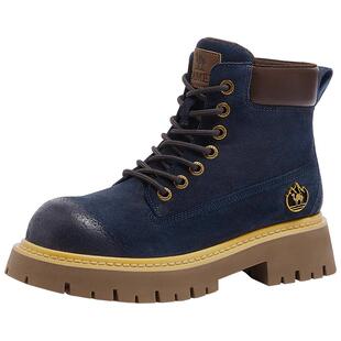 山越骆驼马丁靴女鞋2025秋冬登山鞋工装靴英伦风厚底大黄靴