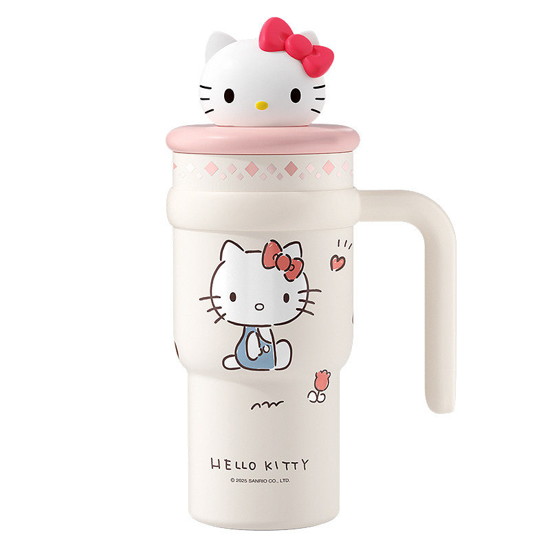 【付定!烈儿超值年货节】hellokitty凯蒂猫保温杯女生吸管水杯子