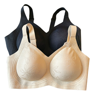 重工浮雕国风 ~穿到G杯大胸大码无痕全罩杯舒适无钢圈固定杯文胸