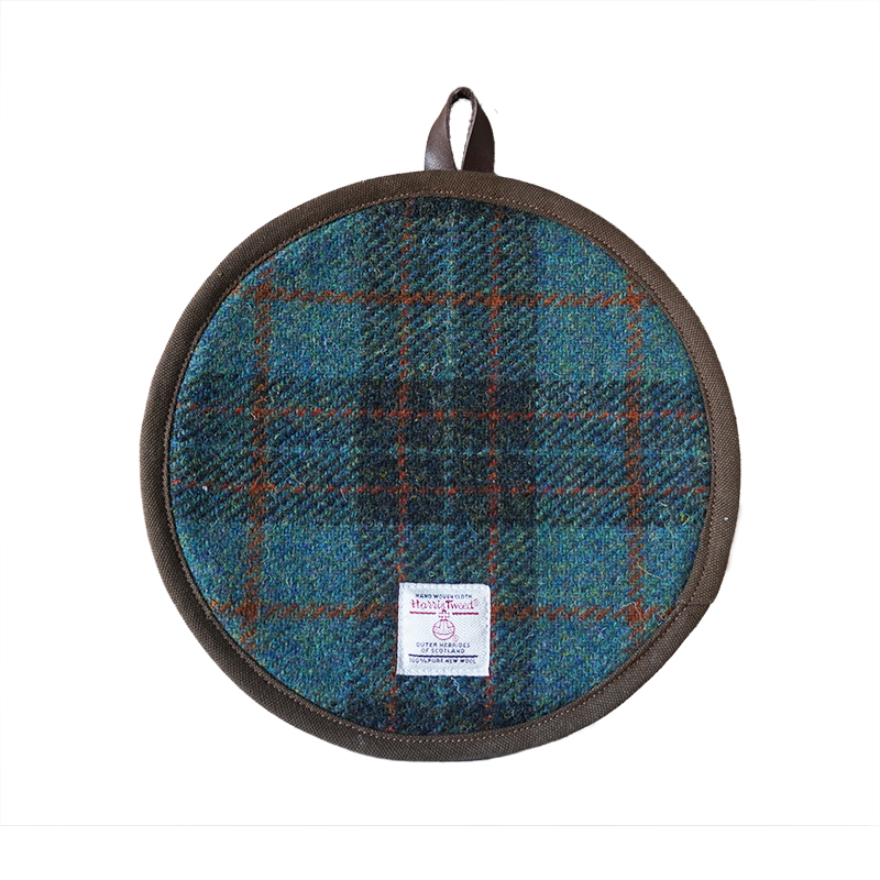 harris tweed哈里斯花呢锅垫手作圆形简约耐高温隔热垫餐桌碗盘垫