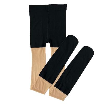 加绒加厚三合一拼接丝袜防走光