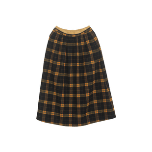 忘城H977座/苏格兰情书/冬季新款重工色织格纹羊毛呢双层半身裙女
