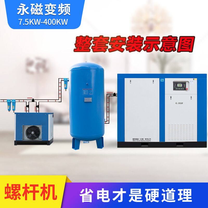 螺杆空压机15kw22kw37kw永磁变频整套一体式工业级节能空气压缩机