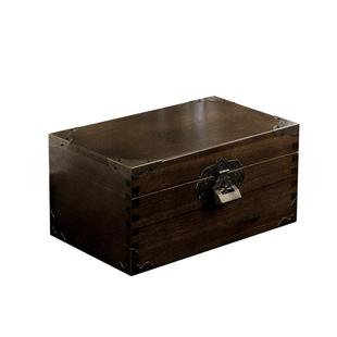 香樟木复古带锁盒香樟木密码木箱木盒收纳盒实木箱子木质小长方形