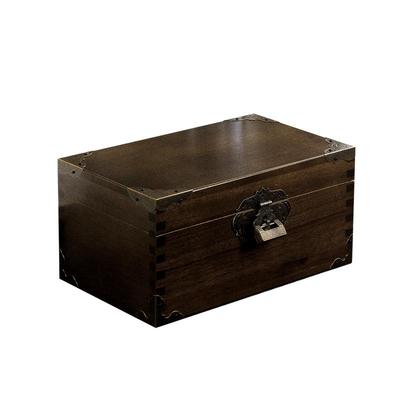 香樟木复古带锁盒香樟木密码木箱木盒收纳盒实木箱子木质小长方形