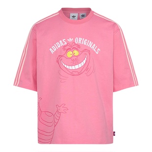 Adidas阿迪达斯三叶草男女短袖26夏迪士尼柴郡猫T恤KY8305 KY6270