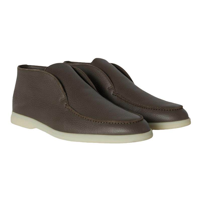 Loro Piana/诺悠翩雅男鞋柔软深棕色鹿皮休闲短靴皮靴