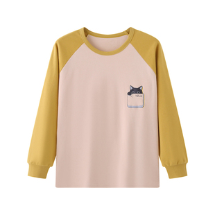 俞兆林秋衣男上衣单件青少年纯棉保暖内衣初高中生大童全棉打底衫