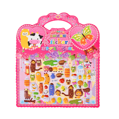 手提式卡通立体泡泡贴纸立体贴画