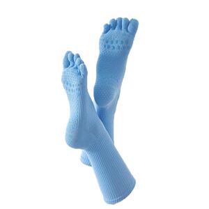 有跟中长筒瑜伽袜女纯色棉五趾袜吸汗防臭运动健身普拉提脚趾袜子